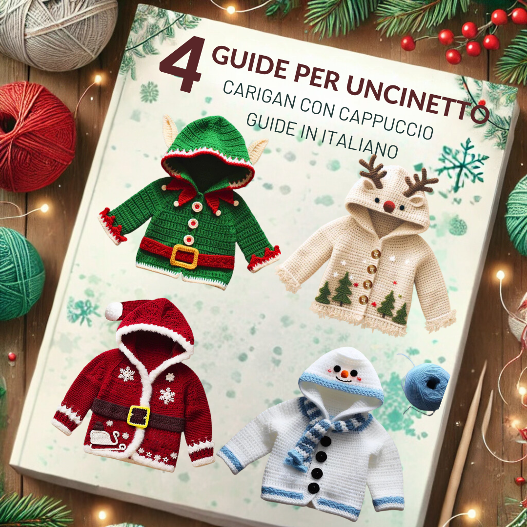 Cardigan con cappuccio set 4 guide